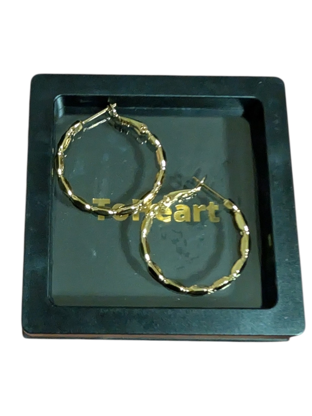 ToHeart Gold Bamboo-Style Hoop Earrings for Women